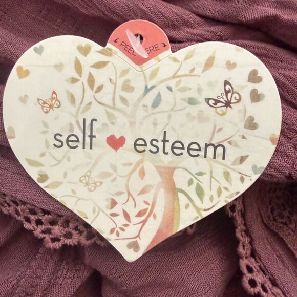 NWT Self Esteem Boho Blouse | Lace Trim Smocked Waist Top | Size M - Picture 10 of 12